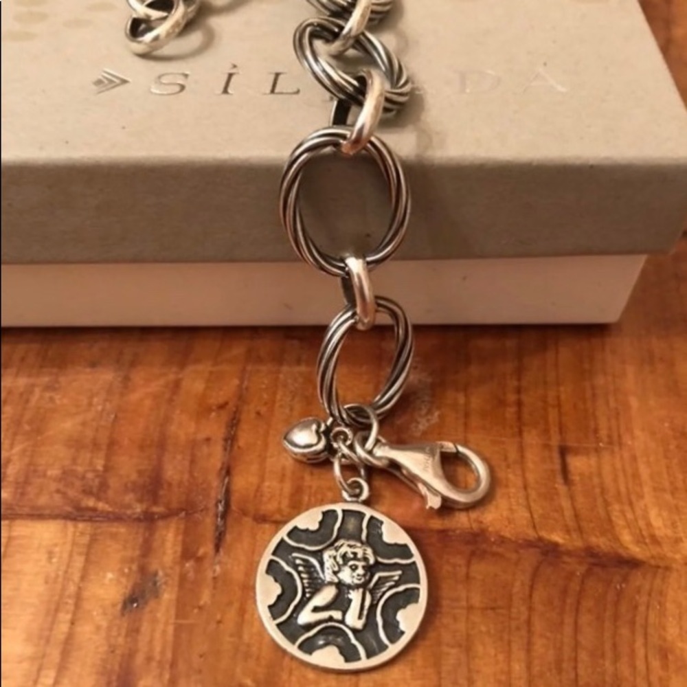 Rare Silpada Sterling Silver Guardian Angel Charm Bracelet B1959 - Picture 15 of 15